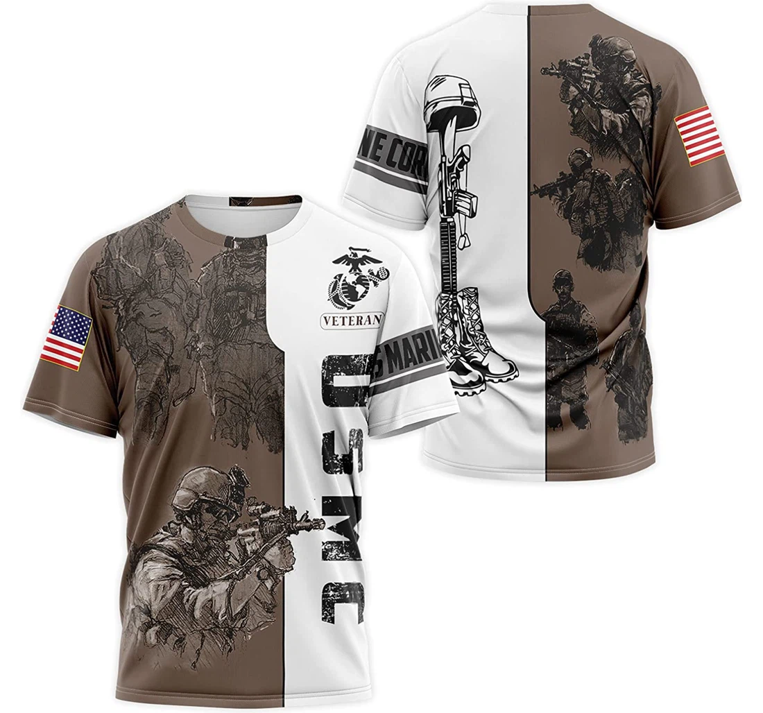 T-Shirt, Hoodie - Veteran Us Marine Corps Soldier American 3D Printed
