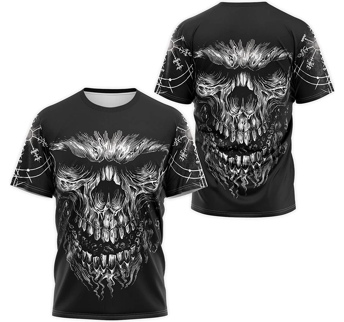 T-Shirt, Hoodie - Skull Nordic Compass Norse Mythology 3D Printed
