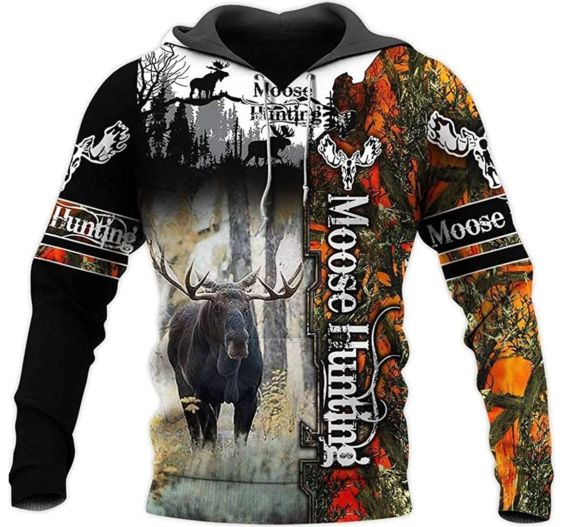 Love Moose Hunting - 3D Printed Pullover Hoodie