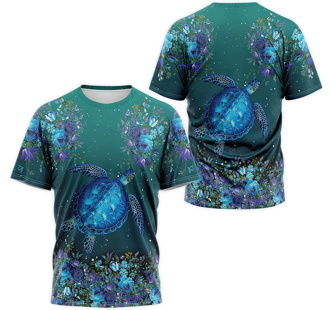 T-Shirt, Hoodie - Turtle Floral Ocean 3D Printed