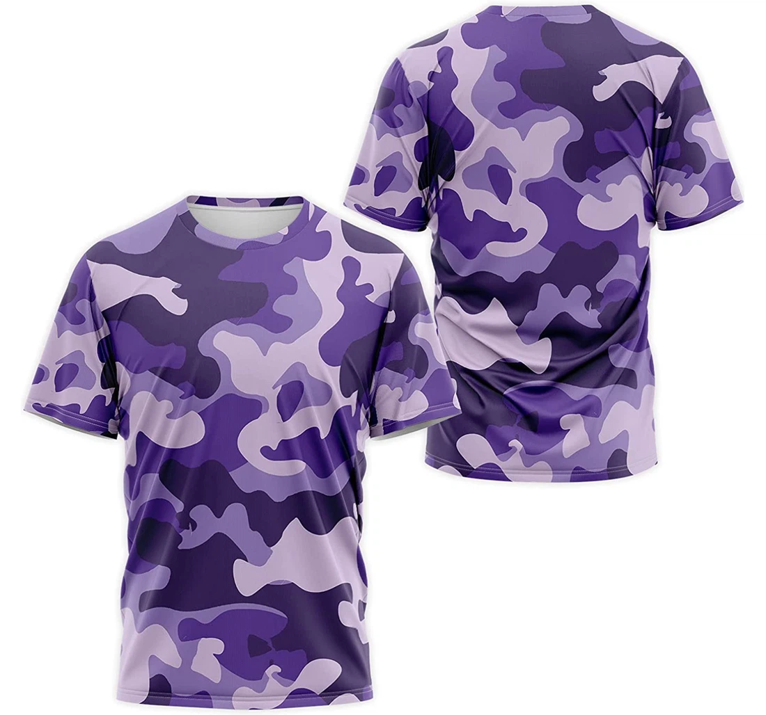 T-Shirt, Hoodie - Military Army Purple Camo 3D Printed