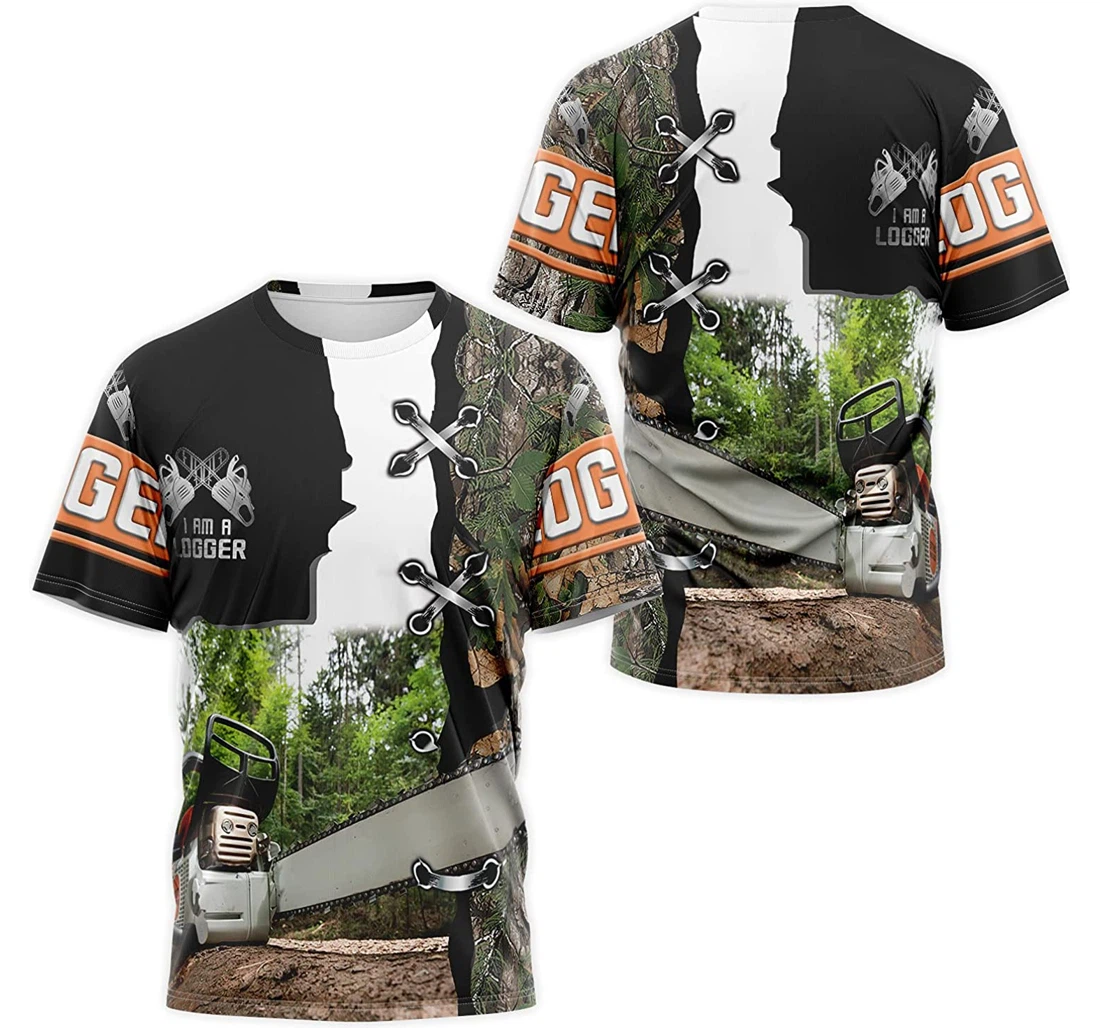 T-Shirt, Hoodie - I Am A Logger Tree Camo 3D Printed
