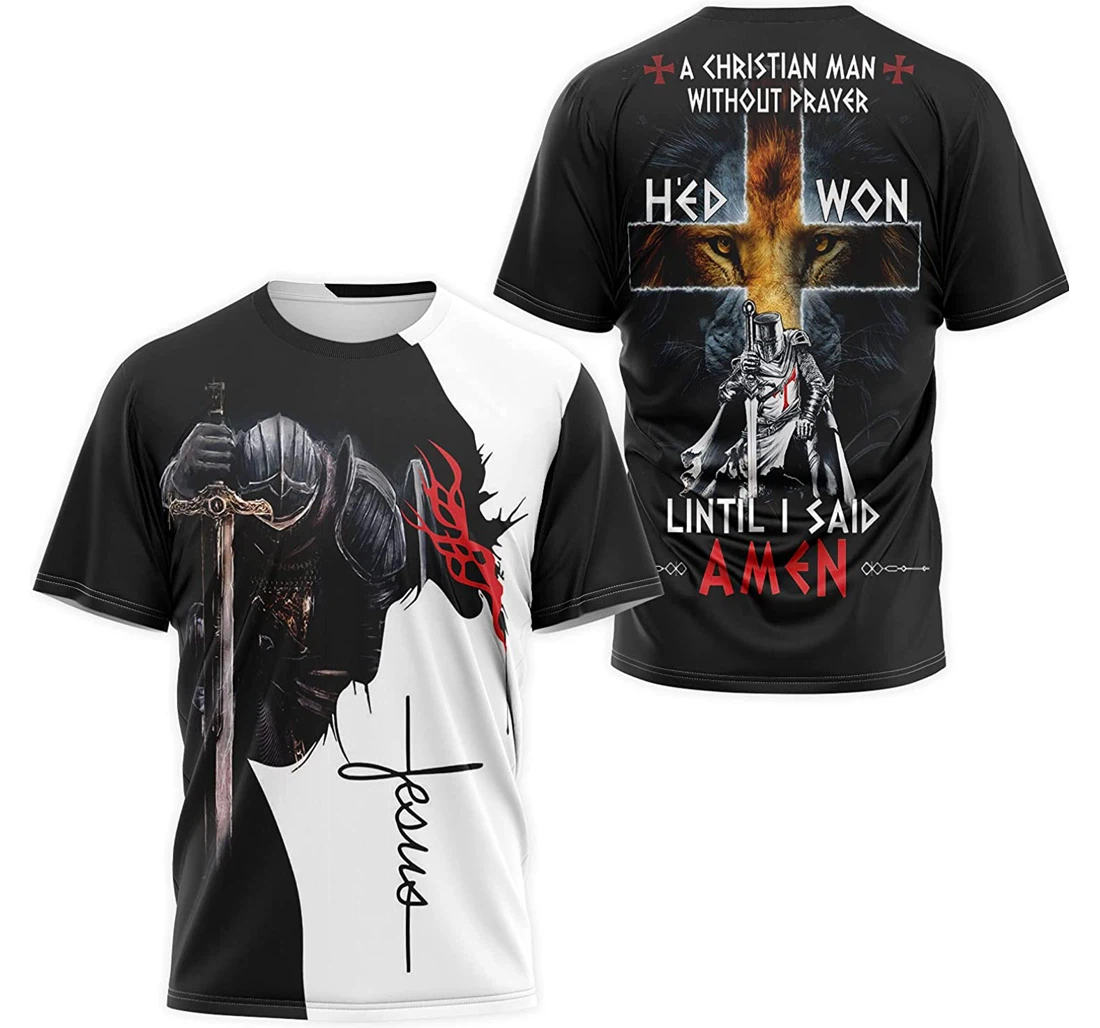 T-Shirt, Hoodie - Knights Templar Lion Cross Until I Said Amen 3D Printed