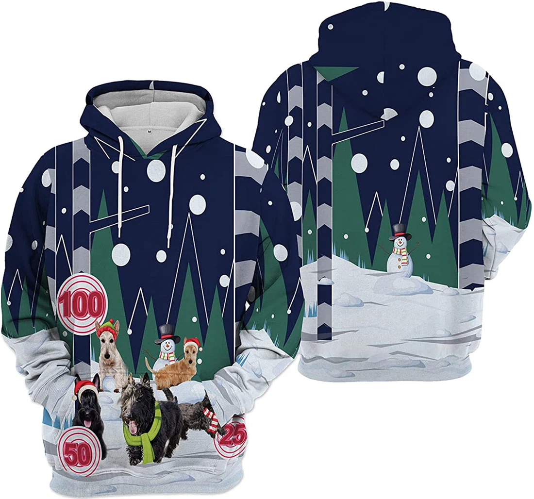 T-Shirt, Hoodie - Cesky Terrier Dog Snowman Christmas 3D Printed