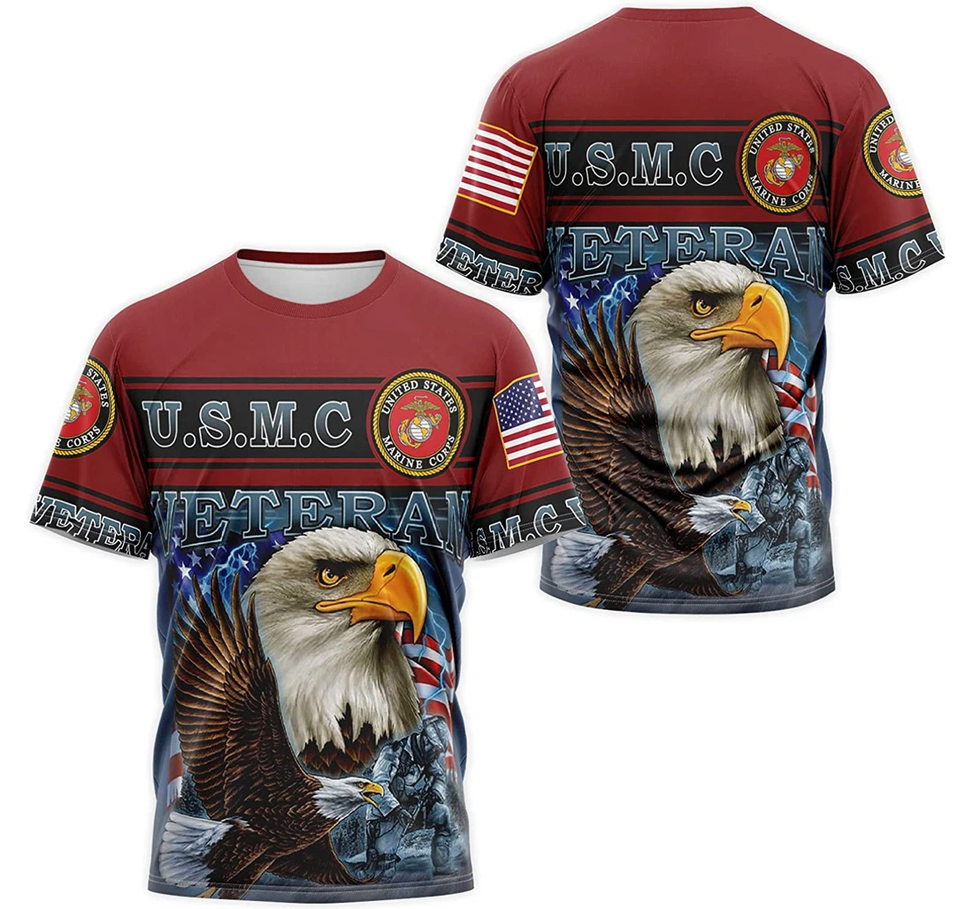 T-Shirt, Hoodie - Veteran Us Marine Corps Eagle American 3D Printed