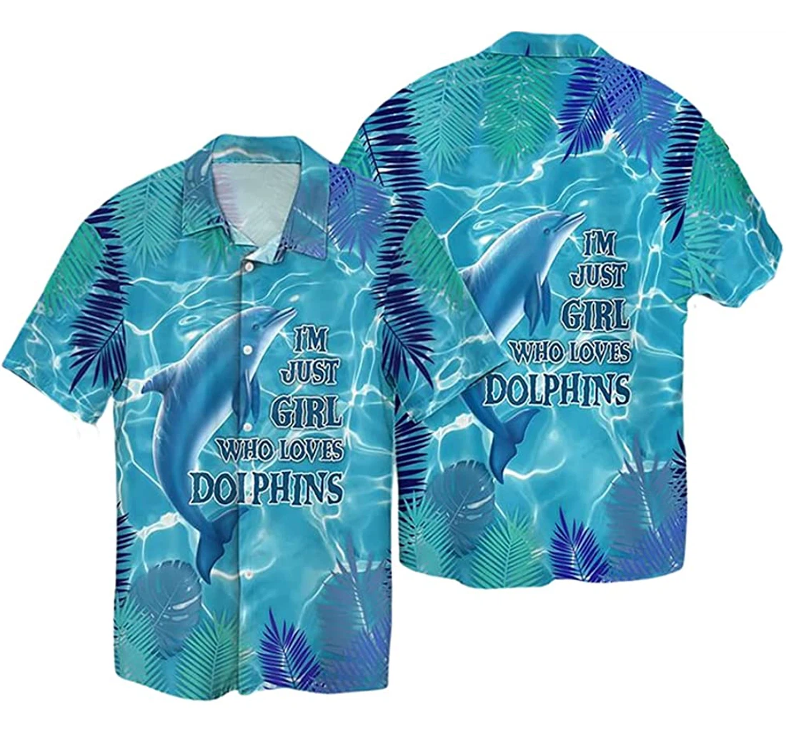 Personalized Dolphin Girl Lover Dolphin Under The Sea Hoodie, T-shirt, Sweatshirt Hawaiian Shirt, Button Up Aloha Shirt For Men, Women