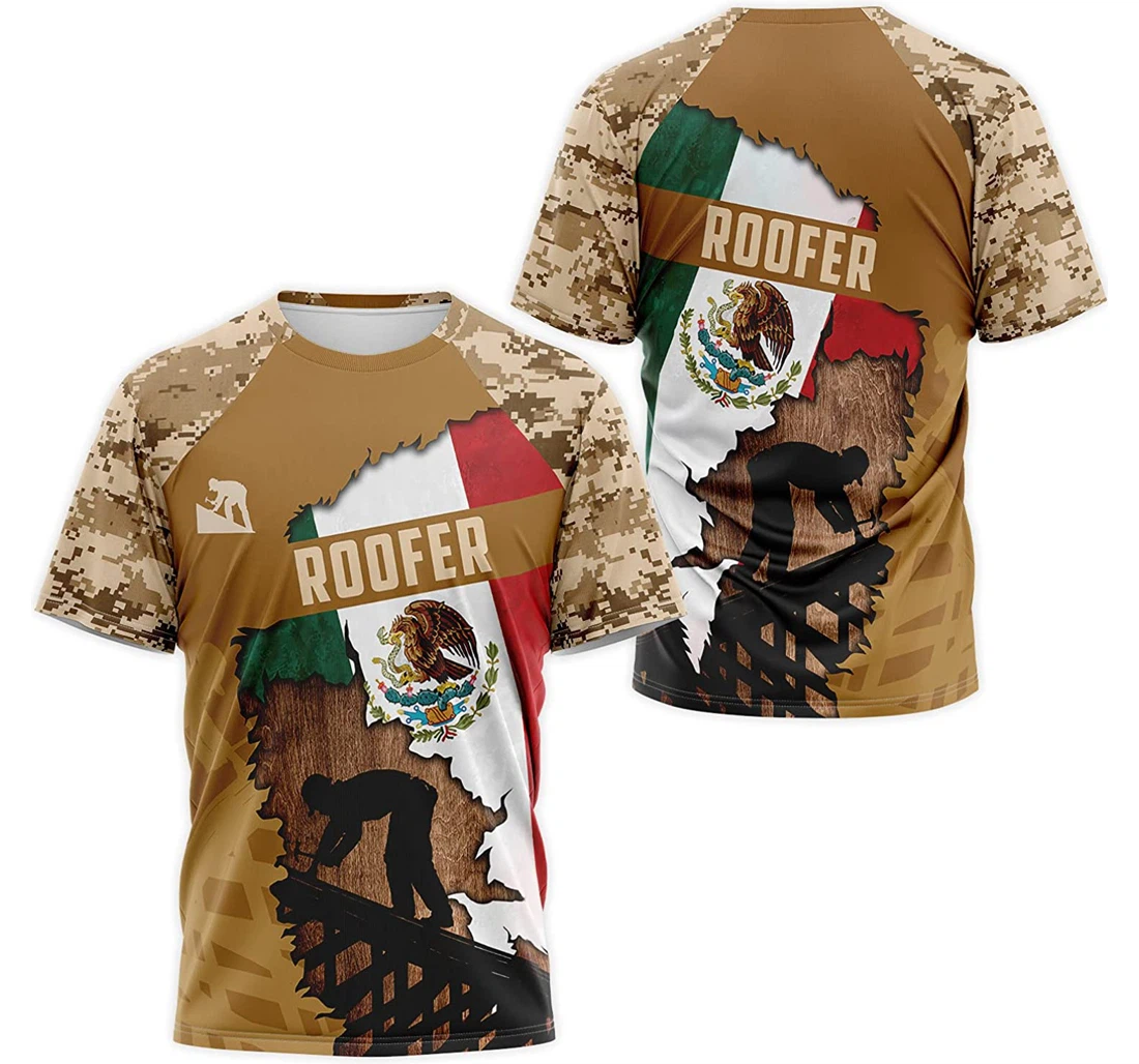 T-Shirt, Hoodie - Mexico Coat Of Arms Roofer Camo 3D Printed