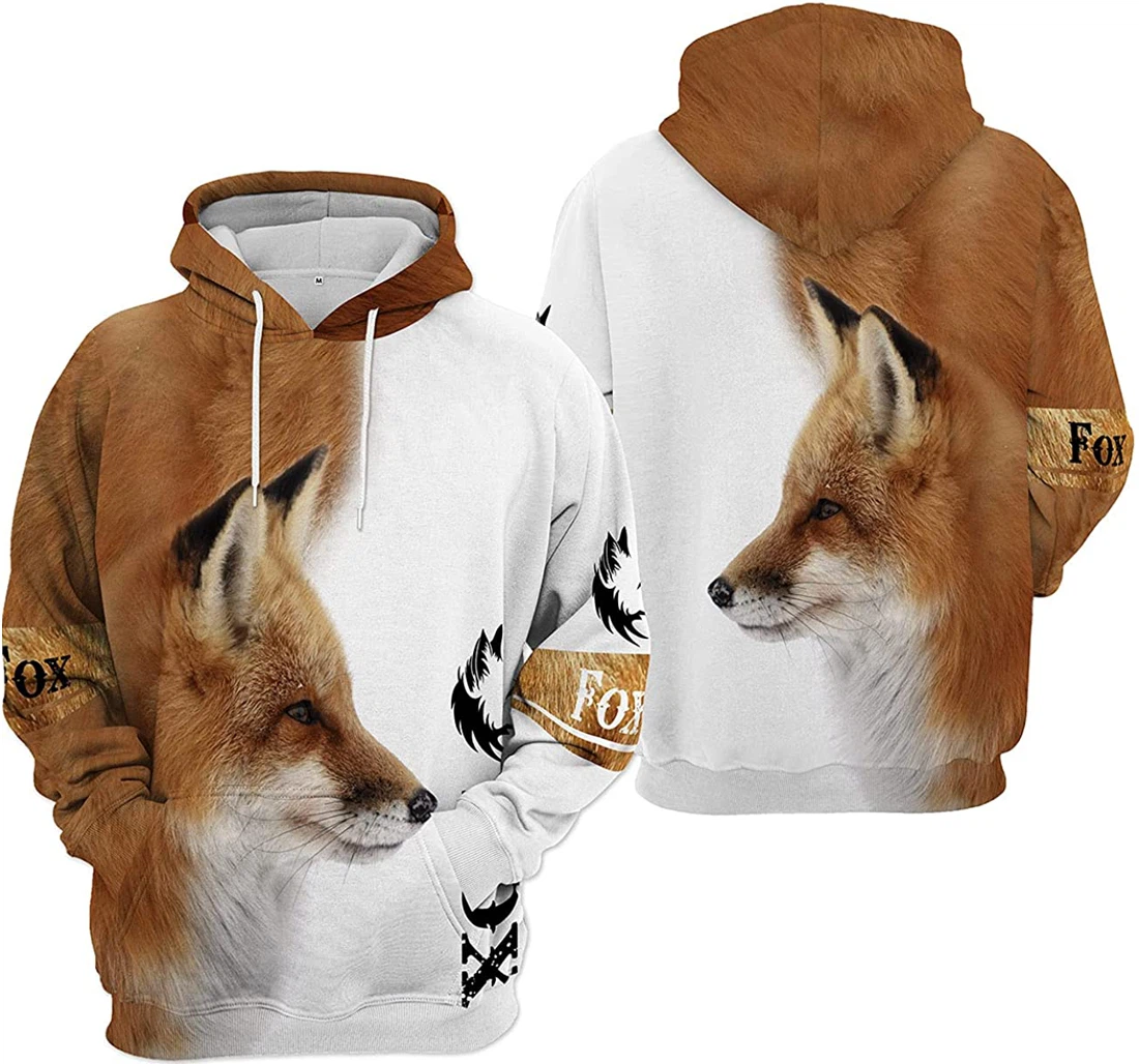 T-Shirt, Hoodie - Brown Fox Face Heart 3D Printed