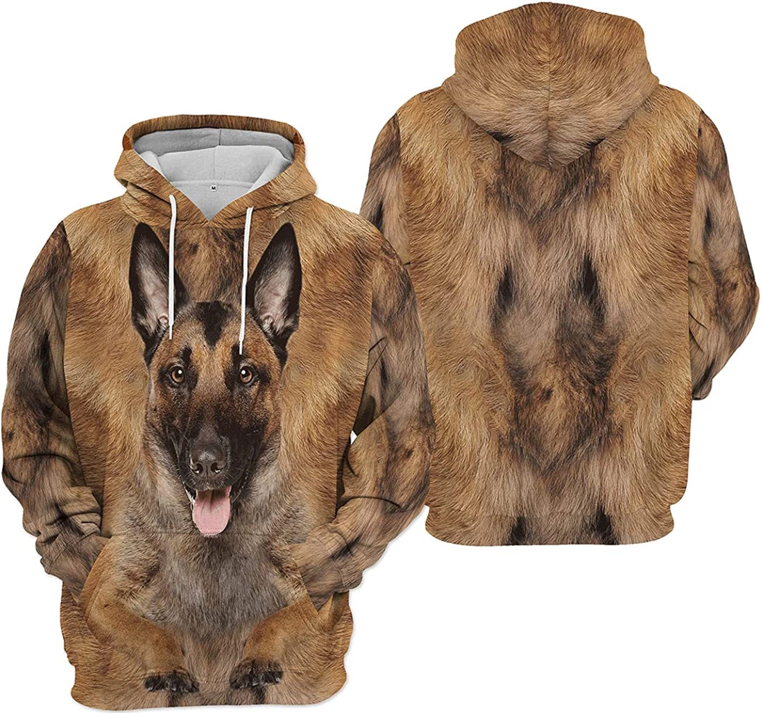 T-Shirt, Hoodie - Malinois Face Dog's Hair 3D Printed