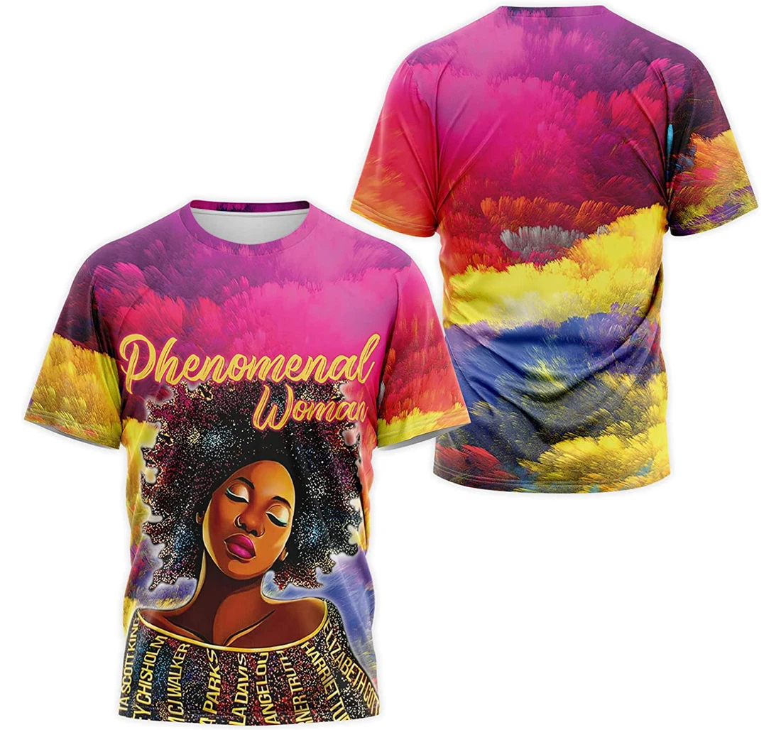 T-Shirt, Hoodie - Girl Multicolor Cloud Phenomenal Woman 3D Printed
