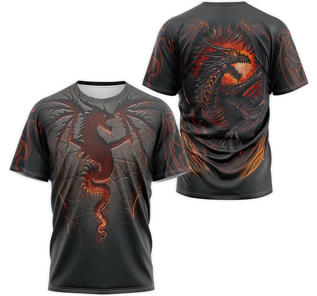 T-Shirt, Hoodie - Thunder Fire Dragon Volcano Pattern 3D Printed