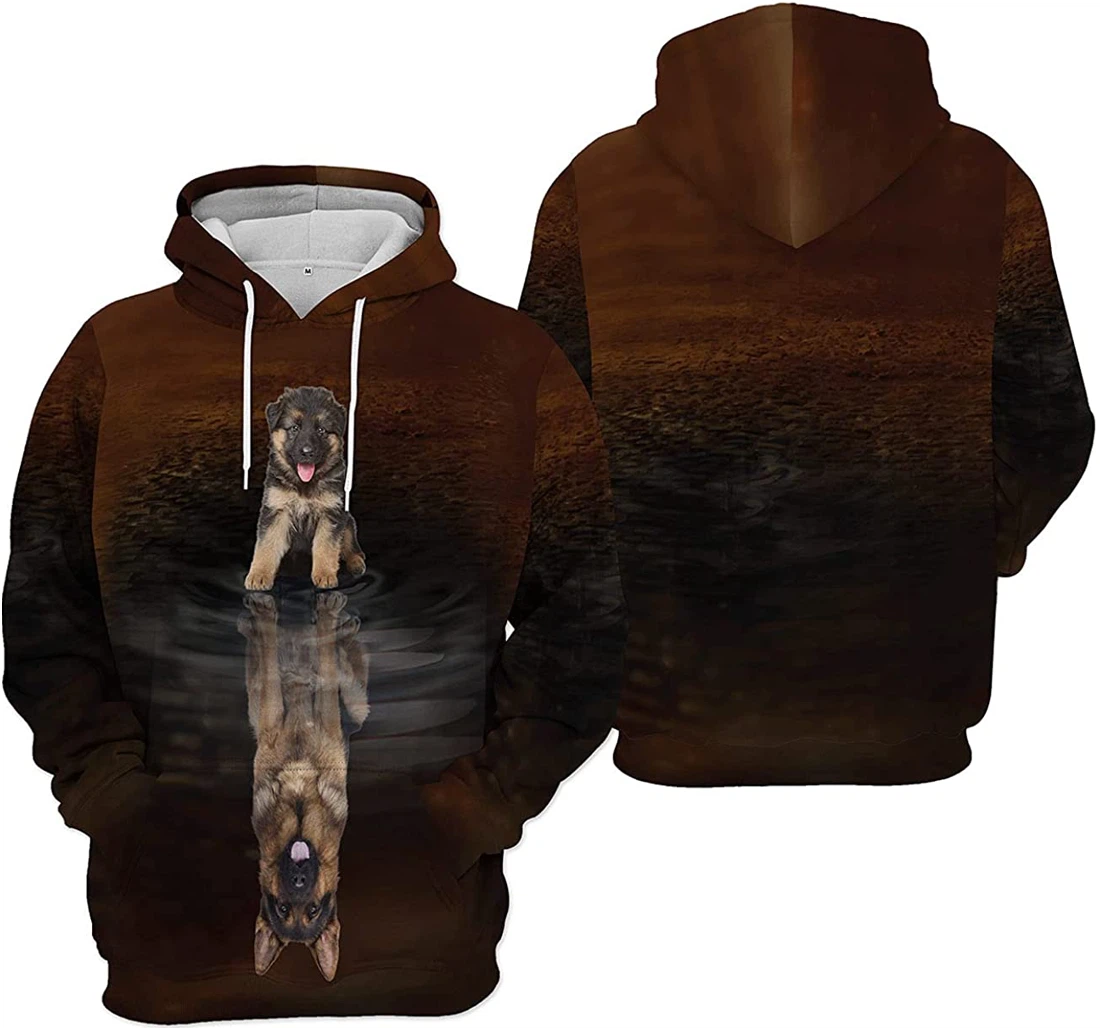 T-Shirt, Hoodie - Dark Brown German Shepherd 3D Printed