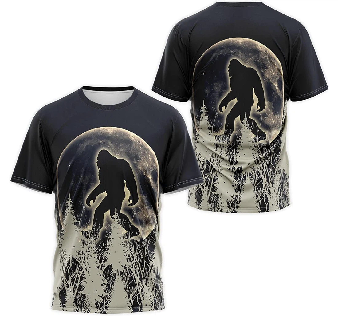 T-Shirt, Hoodie - Bigfoot Shadow Moon Tree 3D Printed