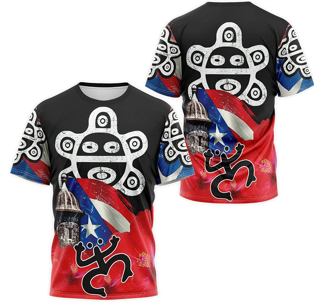 T-Shirt, Hoodie - Puerto Rico Sol Taino Sun Vinyl Flag 3D Printed