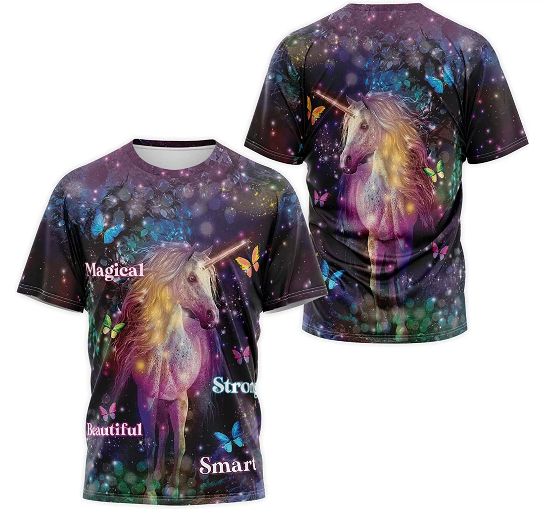 T-Shirt, Hoodie - Magical Beautiful Smart Unicorn Butterfly Floral 3D Printed