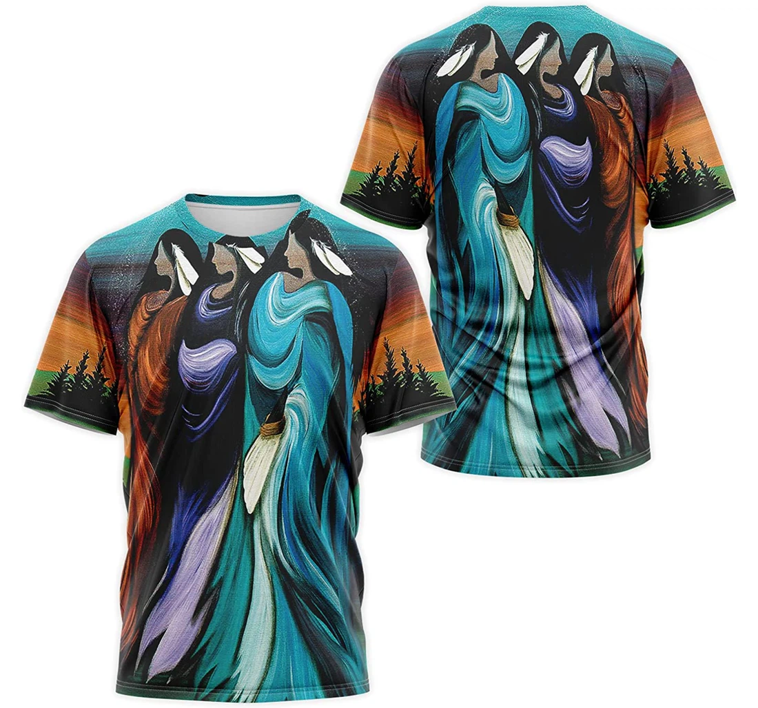 T-Shirt, Hoodie - Native American Girl Oil Painting 3D Printed