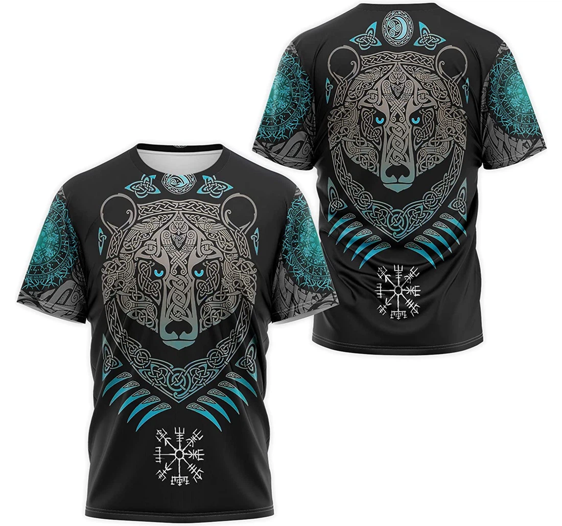 T-Shirt, Hoodie - Bear Norse Mythology Nordic Compass Pattern 3D Printed