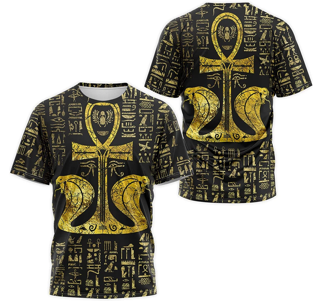 T-Shirt, Hoodie - Gold Egyptain Resurrection Uraeus Snake Symbol 3D Printed
