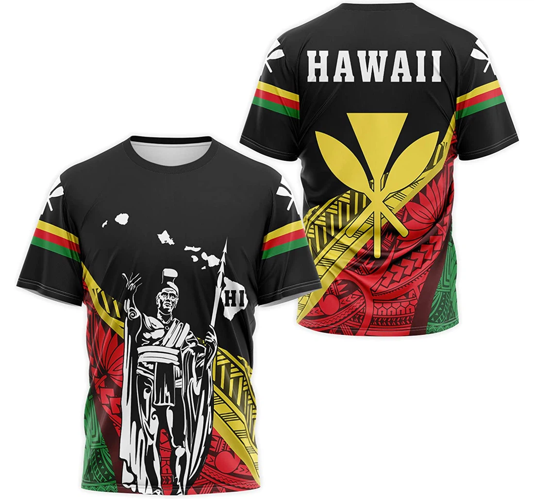 T-Shirt, Hoodie - Hawaii Island Flag Tribal Polynesian Pattern 3D Printed