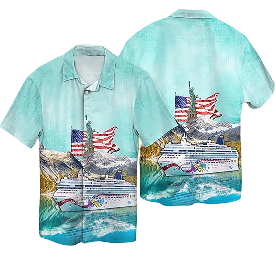 Personalized Usa Cruise On The Sea Liberty Lover Hoodie, T-shirt, Sweatshirt Hawaiian Shirt, Button Up Aloha Shirt For Men, Women