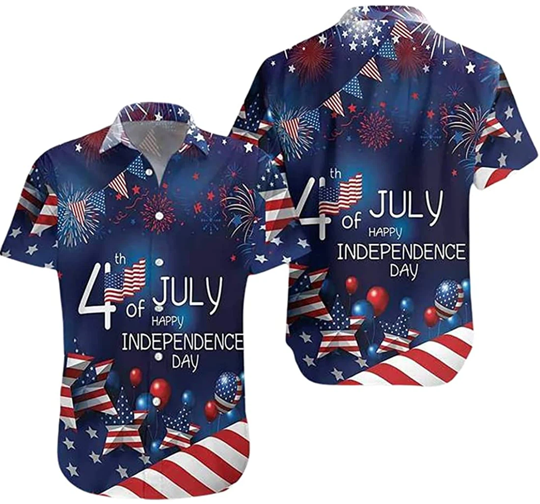 Personalized 4th July Us Independence Day Hoodie, T-shirt, Sweatshirt Hawaiian Shirt, Button Up Aloha Shirt For Men, Women