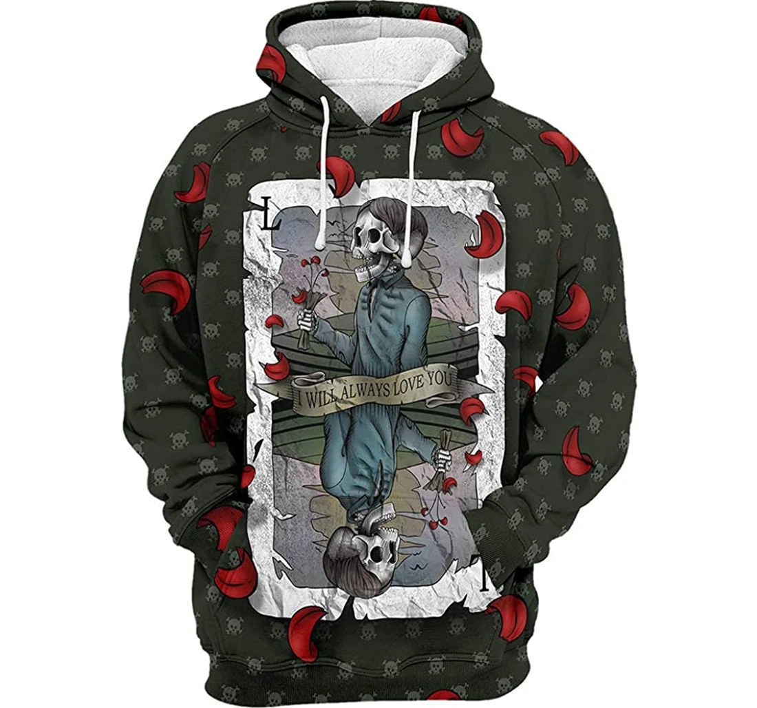 Dead Card Skull - 3D Printed Pullover Hoodie