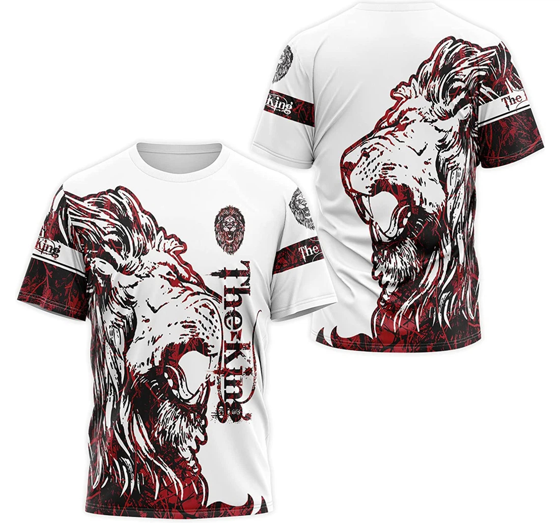 T-Shirt, Hoodie - Lion Is The King Of The Jungle Red Wood Camo 3D Printed