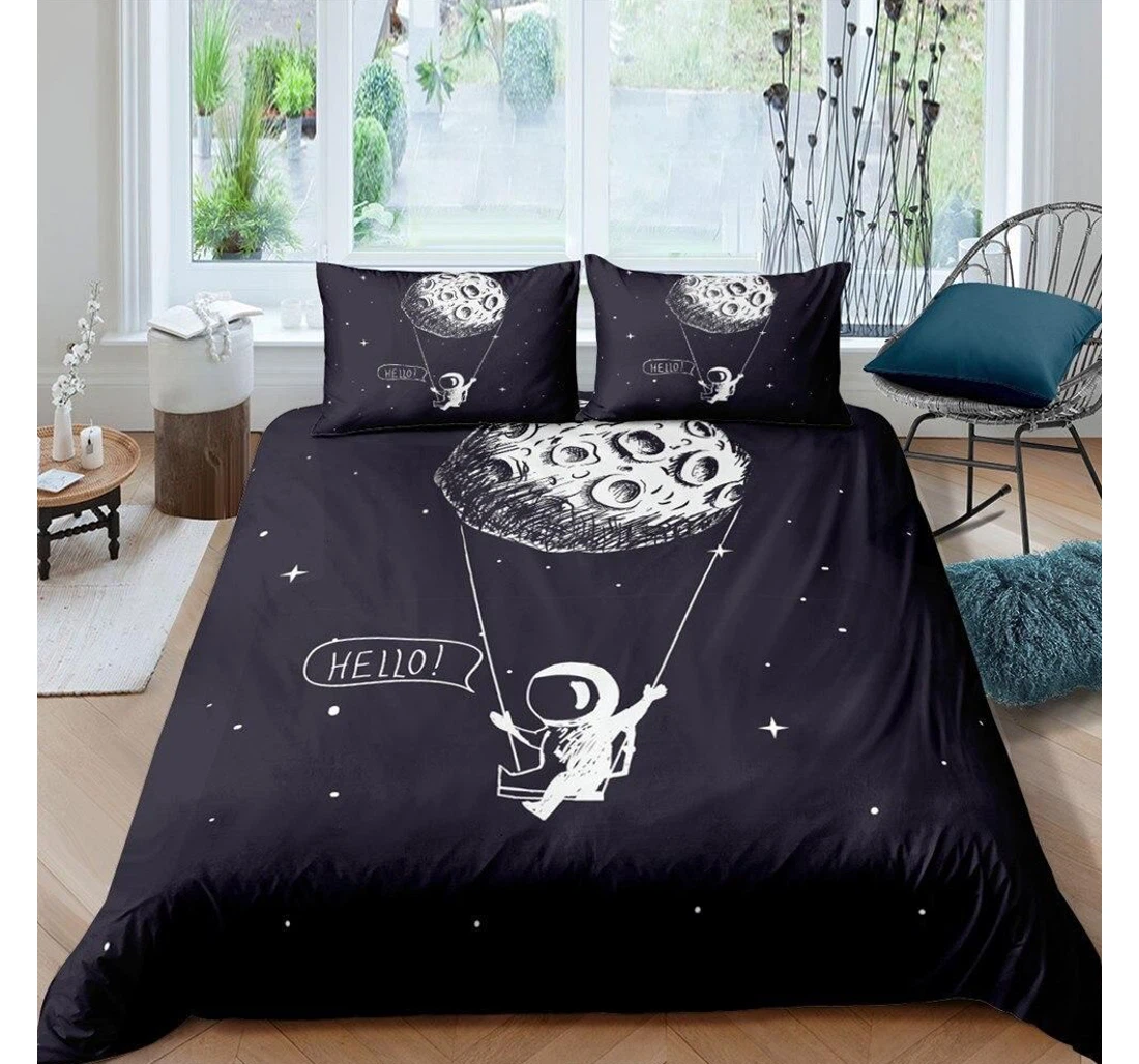 Personalized Bedding Set - Moon Balloon Gjgk Included 1 Ultra Soft Duvet Cover or Quilt and 2 Lightweight Breathe Pillowcases