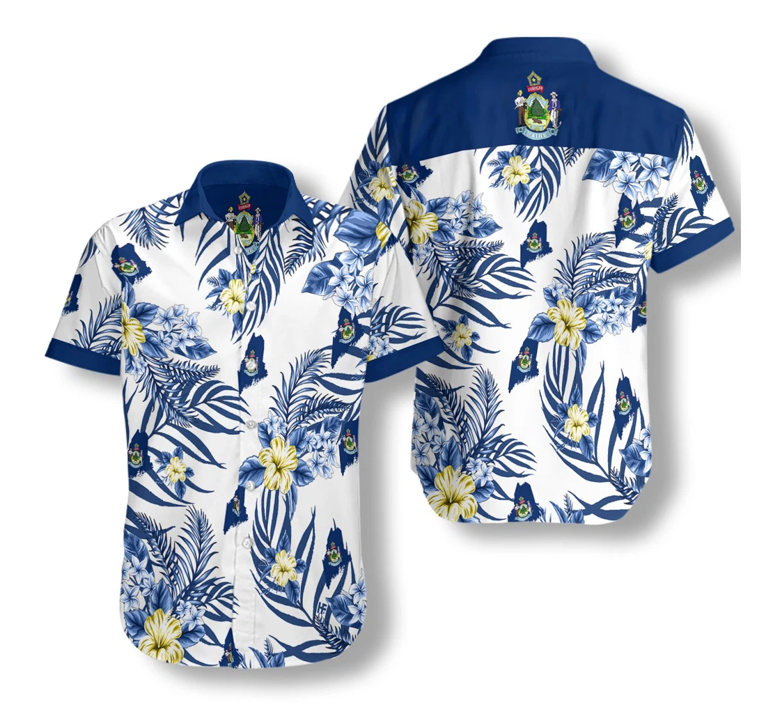 Maine Proud Hawaiian Shirt, Button Up Aloha Shirt For Men, Women