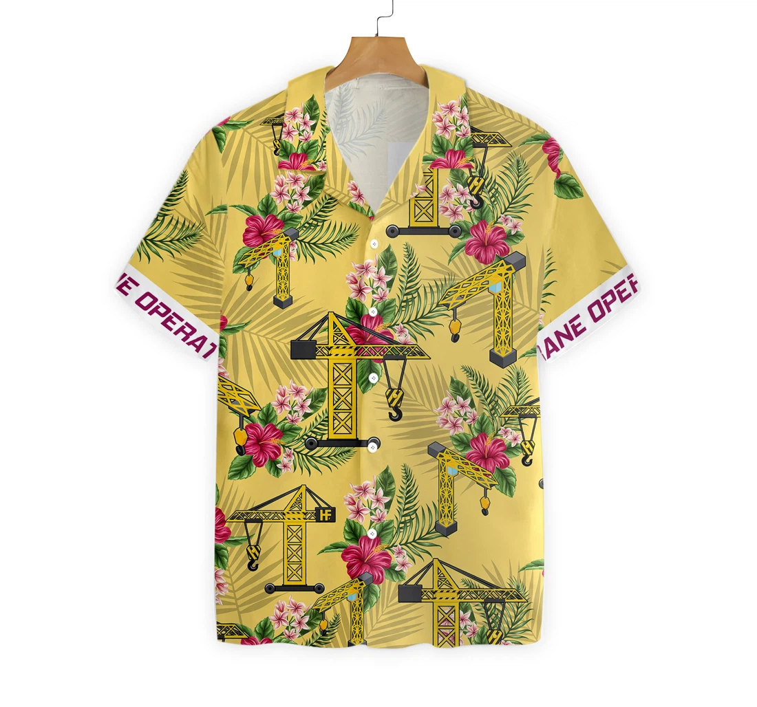 Crane Operator Hawaiian Shirt, Button Up Aloha Shirt For Men, Women