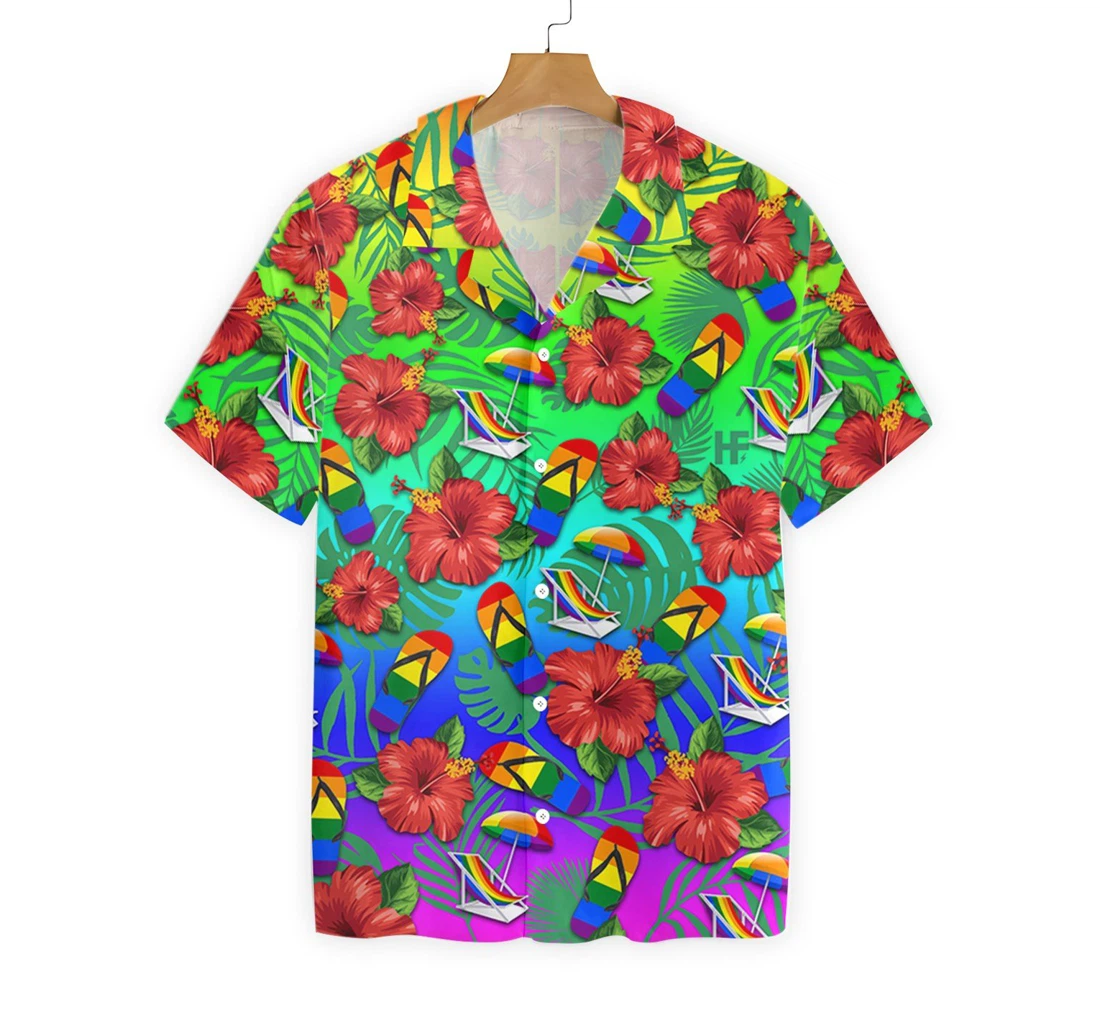 Lgbt Hawaiian Shirt, Button Up Aloha Shirt For Men, Women