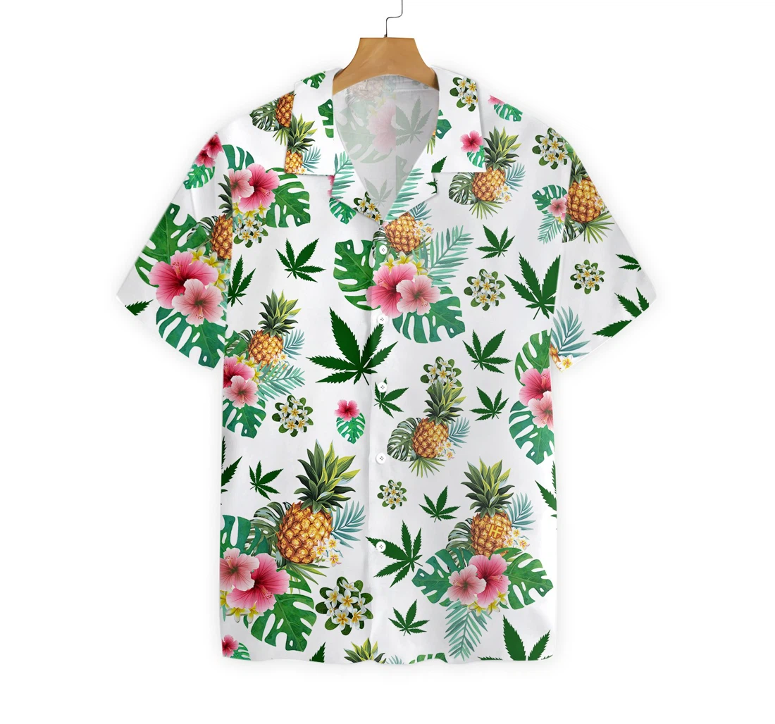 Canabis Hawaiian Shirt, Button Up Aloha Shirt For Men, Women