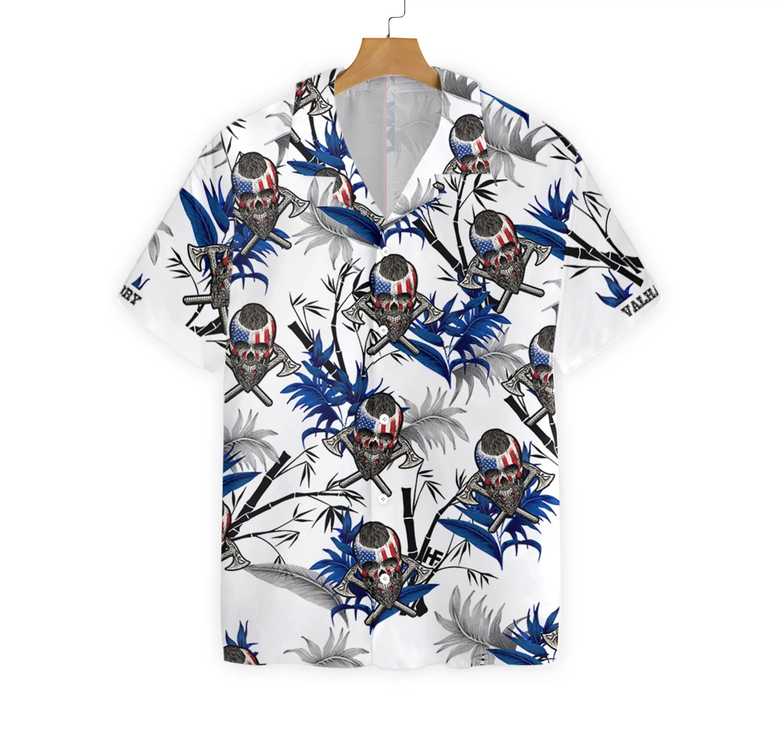 Victory Or Valhalla Viking White Hawaiian Shirt, Button Up Aloha Shirt For Men, Women