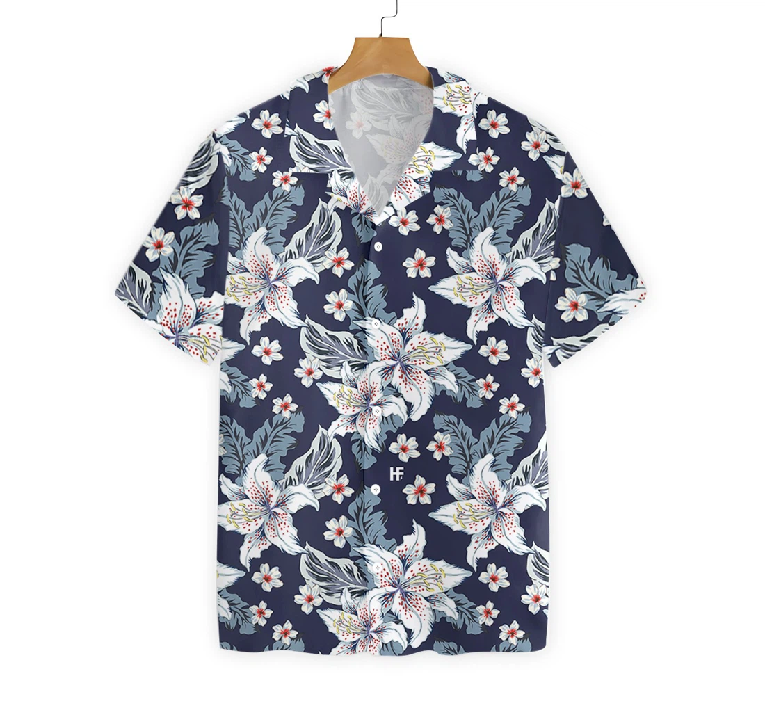 Flower Hawaiian Shirt, Button Up Aloha Shirt For Men, Women