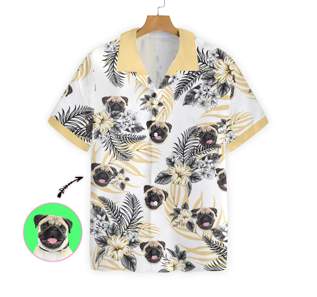 Personalized Peace Love Dog Custom Hawaiian Shirt, Button Up Aloha Shirt For Men, Women