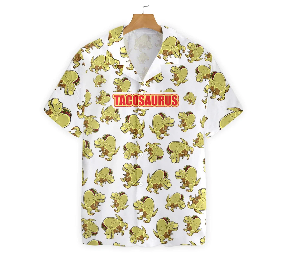 Tacosaurus Dinosaur Taco Hawaiian Shirt, Button Up Aloha Shirt For Men, Women