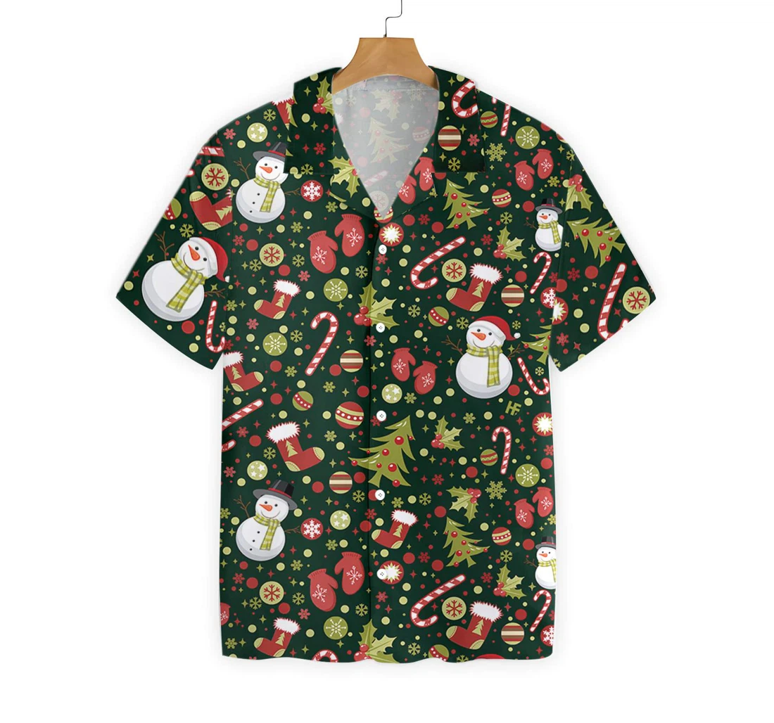 Merry Christmas Pattern 7 Hawaiian Shirt, Button Up Aloha Shirt For Men, Women