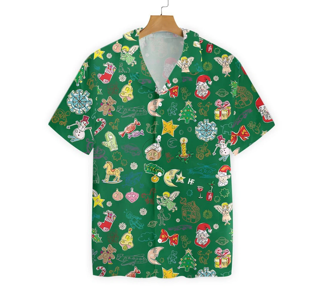 Merry Christmas Pattern 9 Hawaiian Shirt, Button Up Aloha Shirt For Men, Women