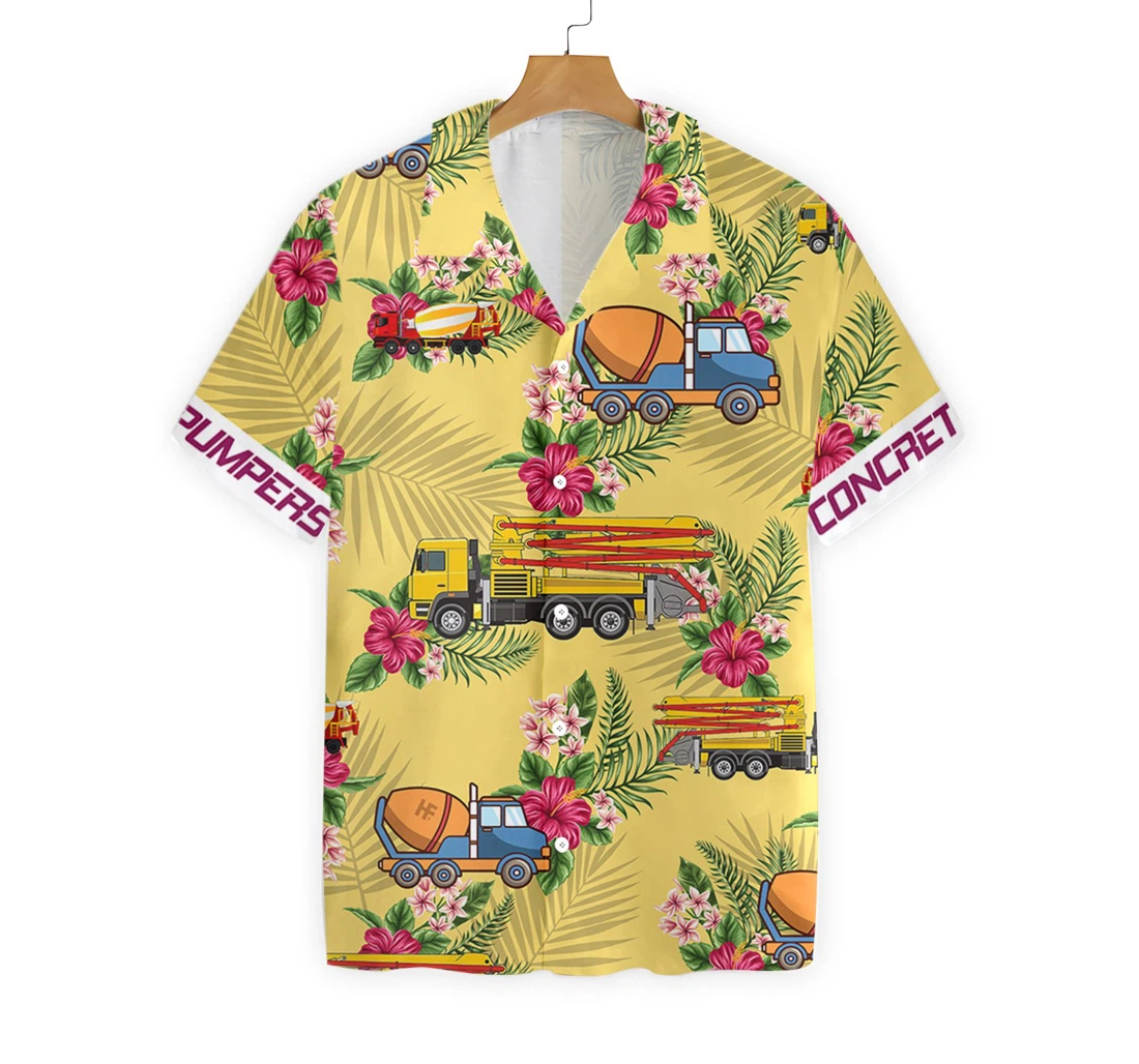 Concrete Pumpers Hawaiian Shirt, Button Up Aloha Shirt For Men, Women