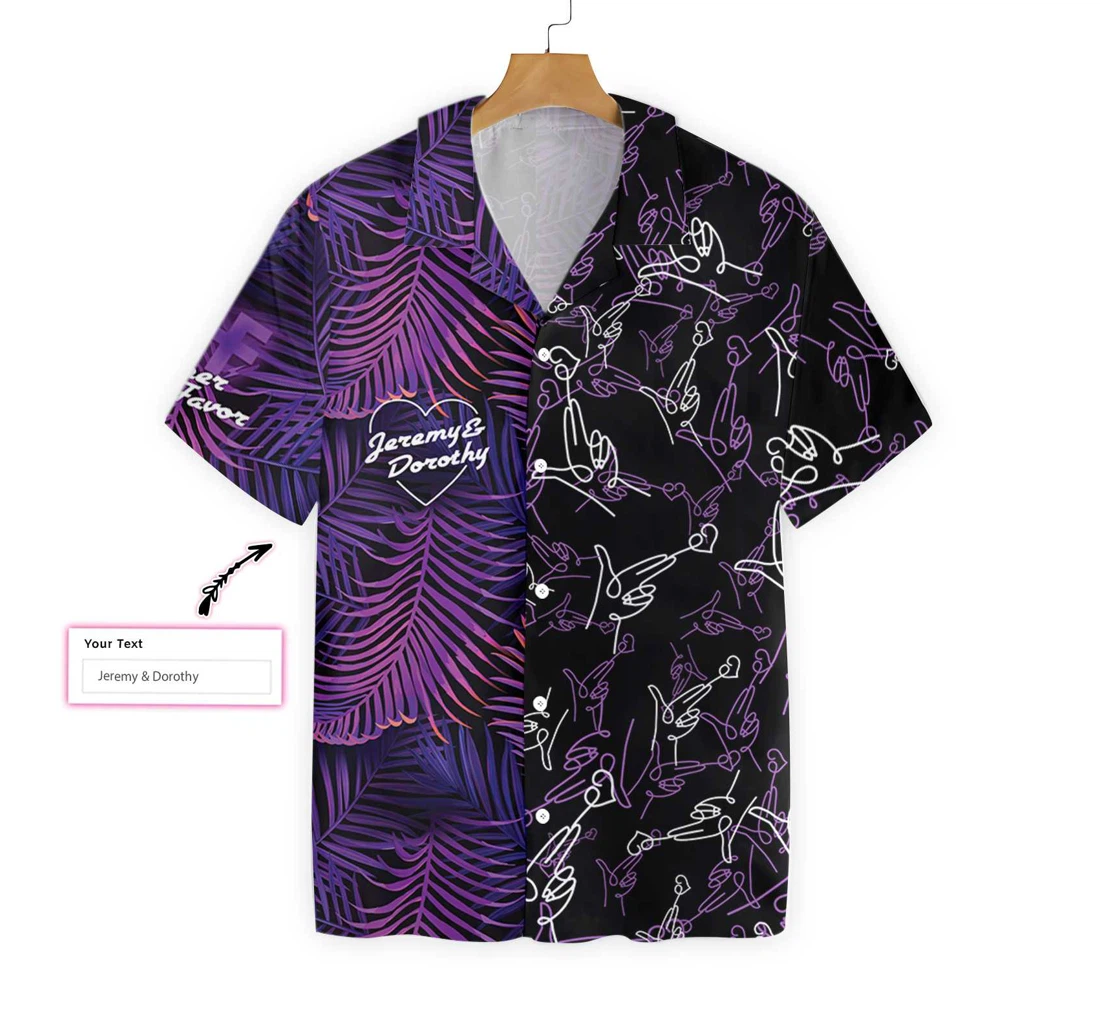 Color Of Love Purple Sticker Custom Hawaiian Shirt, Button Up Aloha Shirt For Men, Women