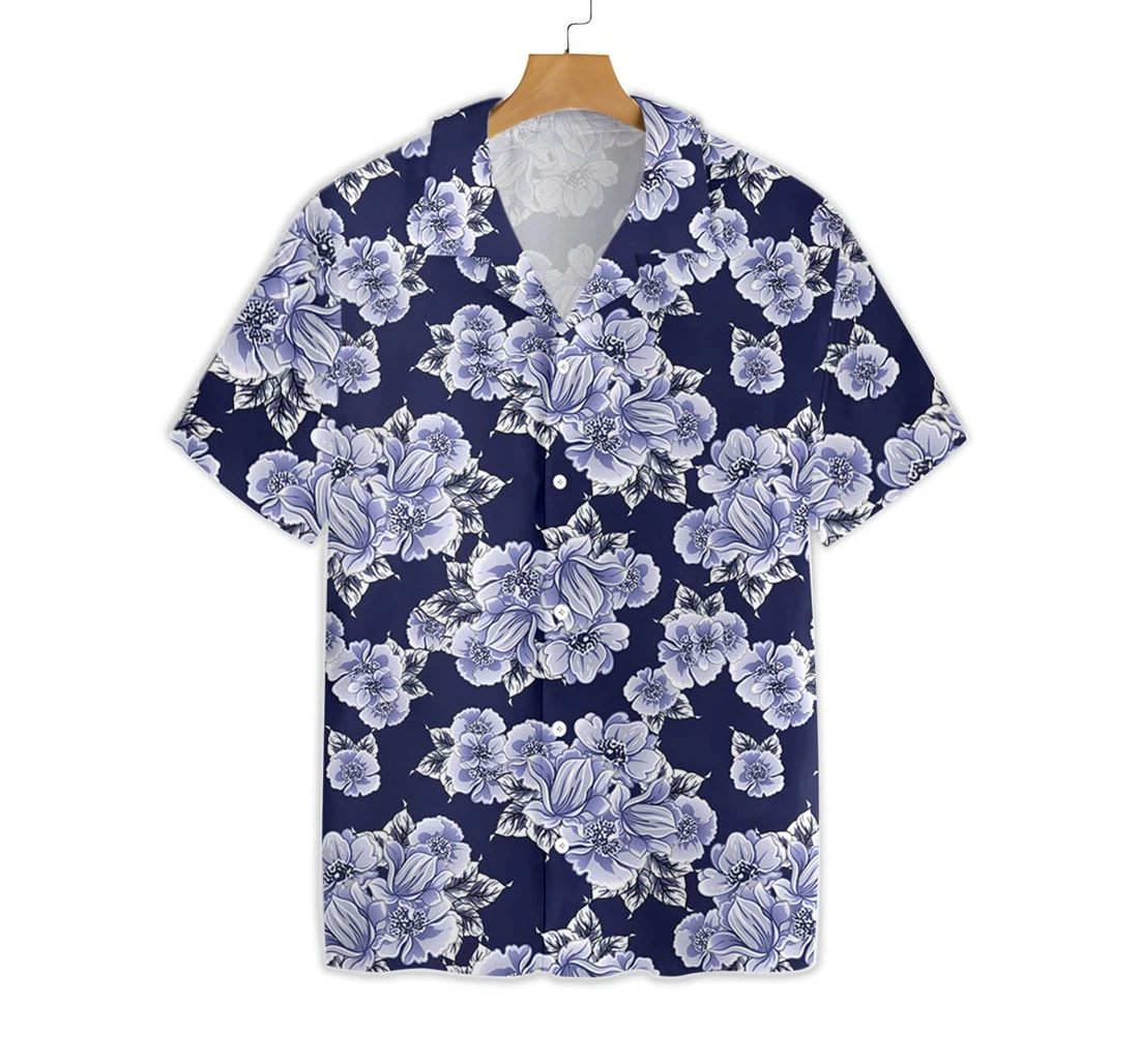 Flower Hawaiian Shirt, Button Up Aloha Shirt For Men, Women