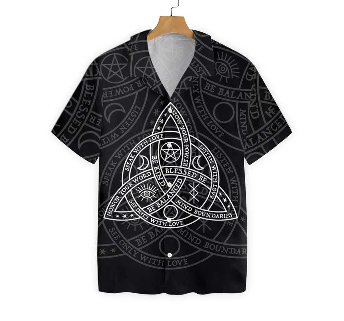 Celtic Knot Wicca Hawaiian Shirt, Button Up Aloha Shirt For Men, Women