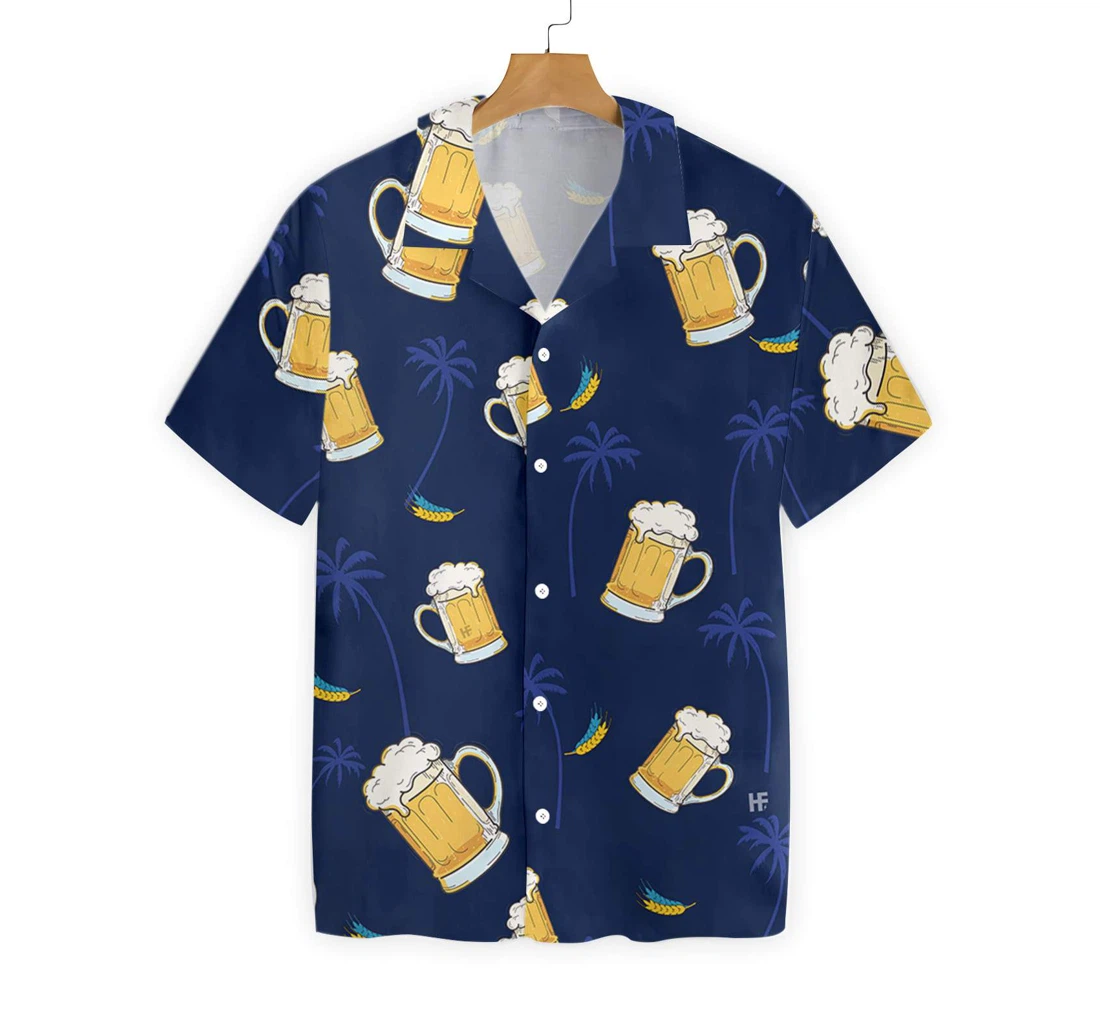 Beer Hawaiian Shirt, Button Up Aloha Shirt For Men, Women