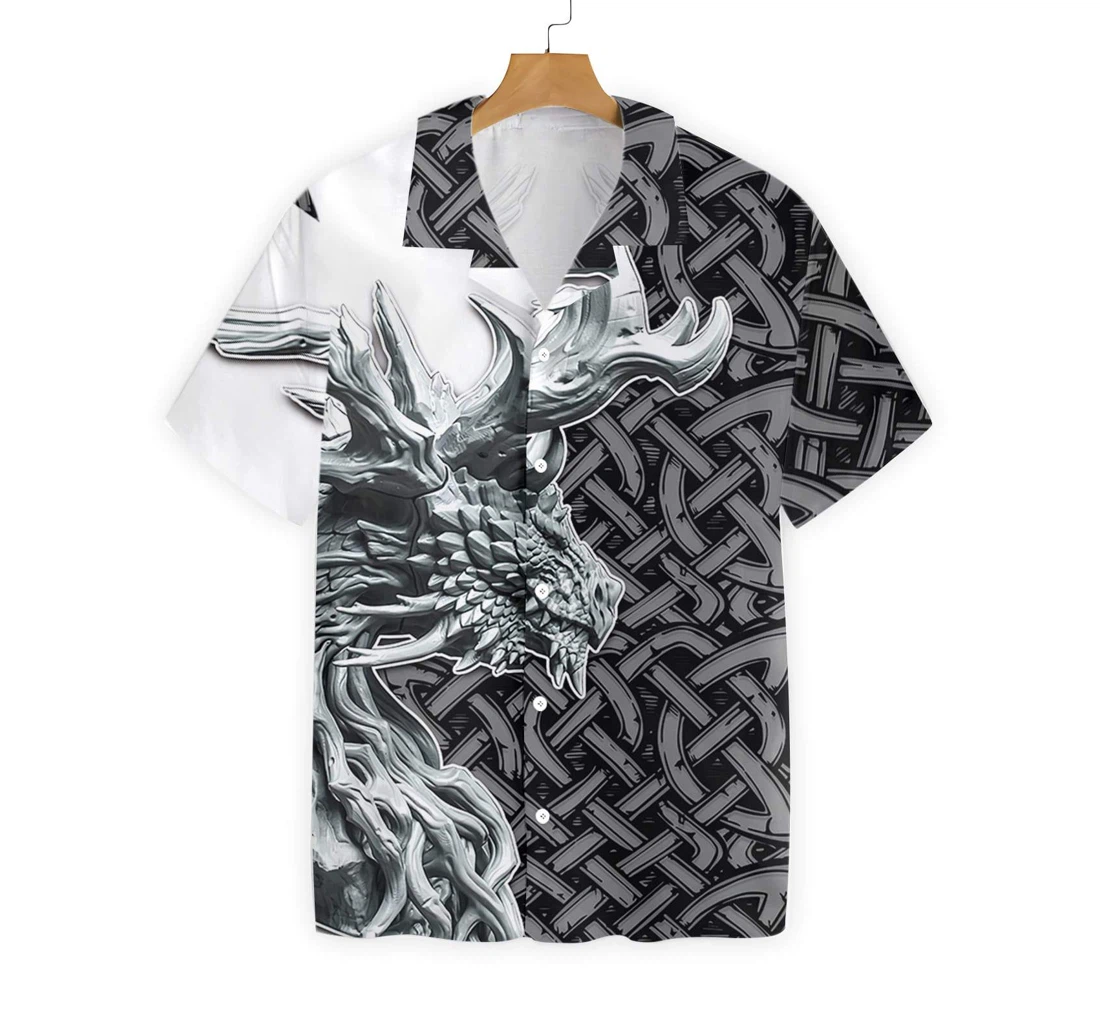 Dragon Celtic Art Hawaiian Shirt, Button Up Aloha Shirt For Men, Women