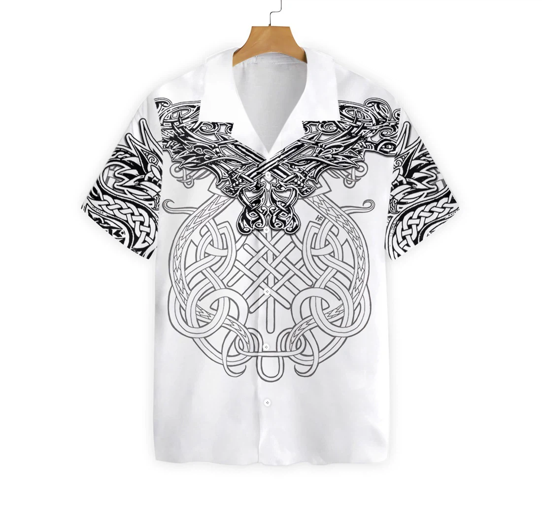 Celtic Dragon Tattoo Hawaiian Shirt, Button Up Aloha Shirt For Men, Women