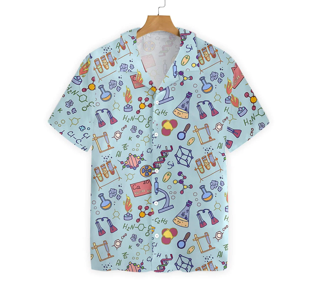 Chemistry Teacher Pattern Hawaiian Shirt, Button Up Aloha Shirt For Men, Women