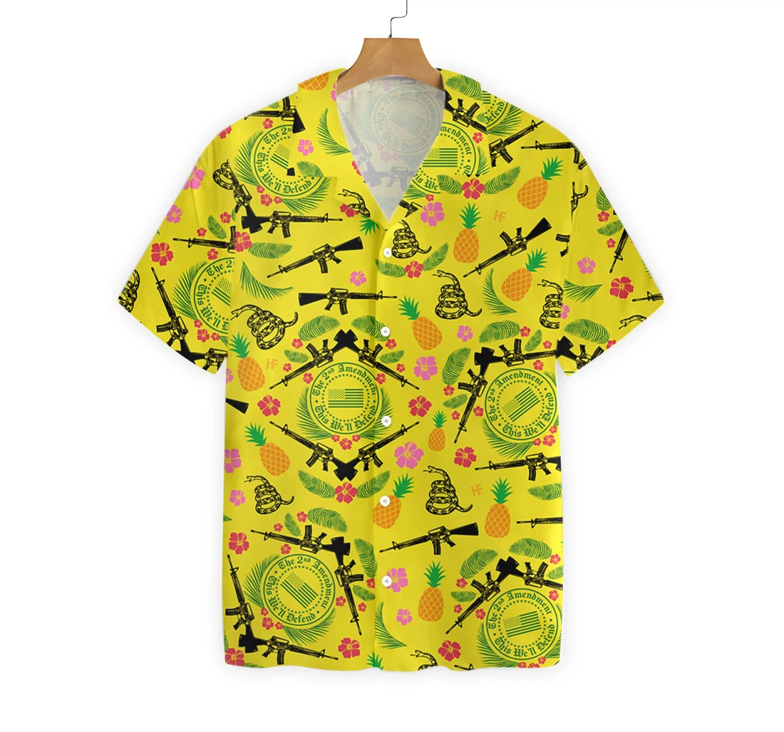 Gun 2nd Amendment Hawaiian Shirt, Button Up Aloha Shirt For Men, Women