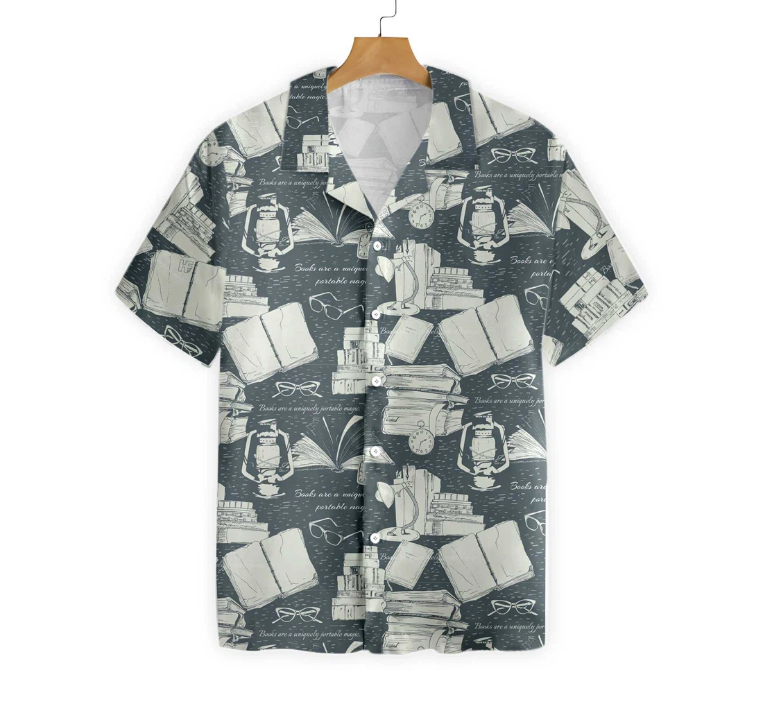 Book Pattern V2 Hawaiian Shirt, Button Up Aloha Shirt For Men, Women