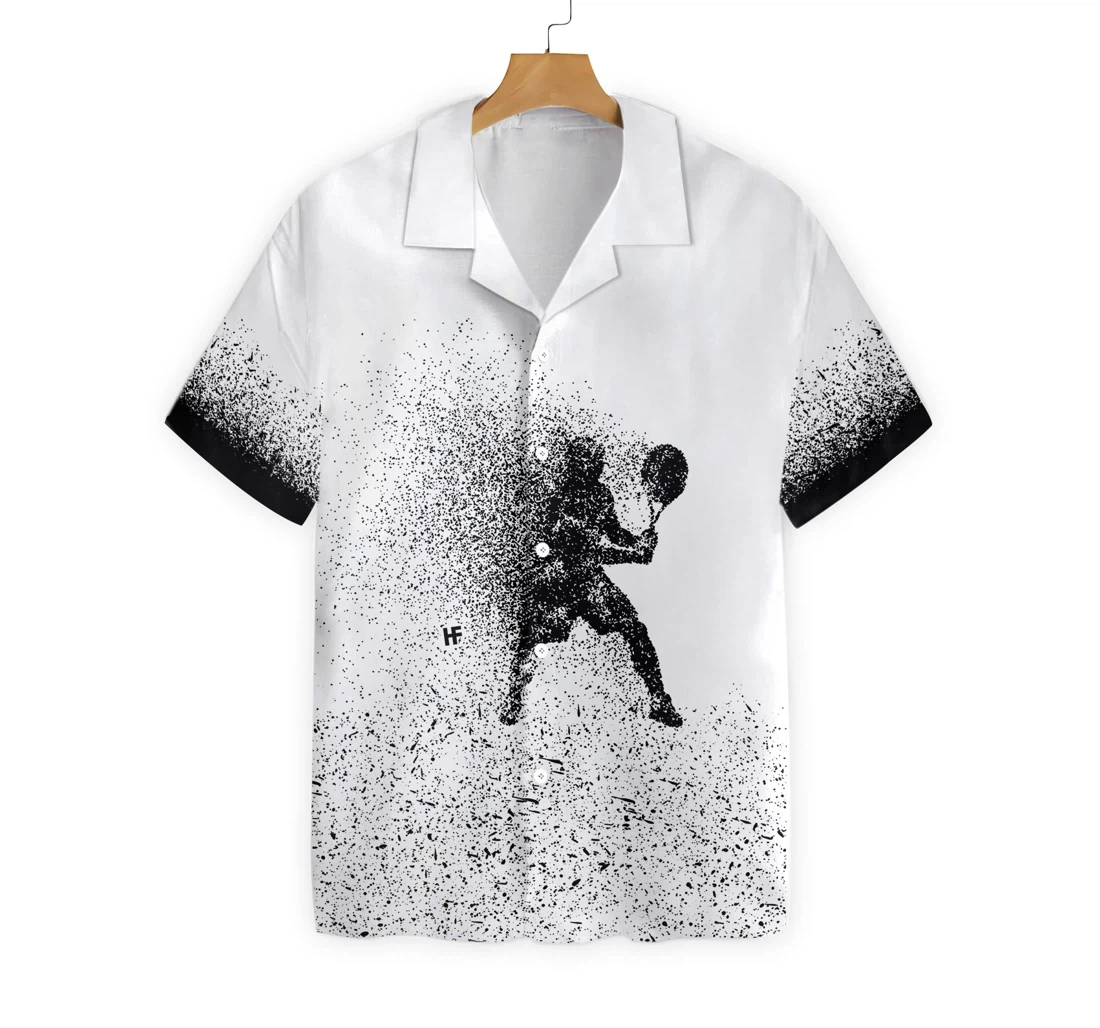 Tennis Black And White Custom Hawaiian Shirt, Button Up Aloha Shirt For Men, Women