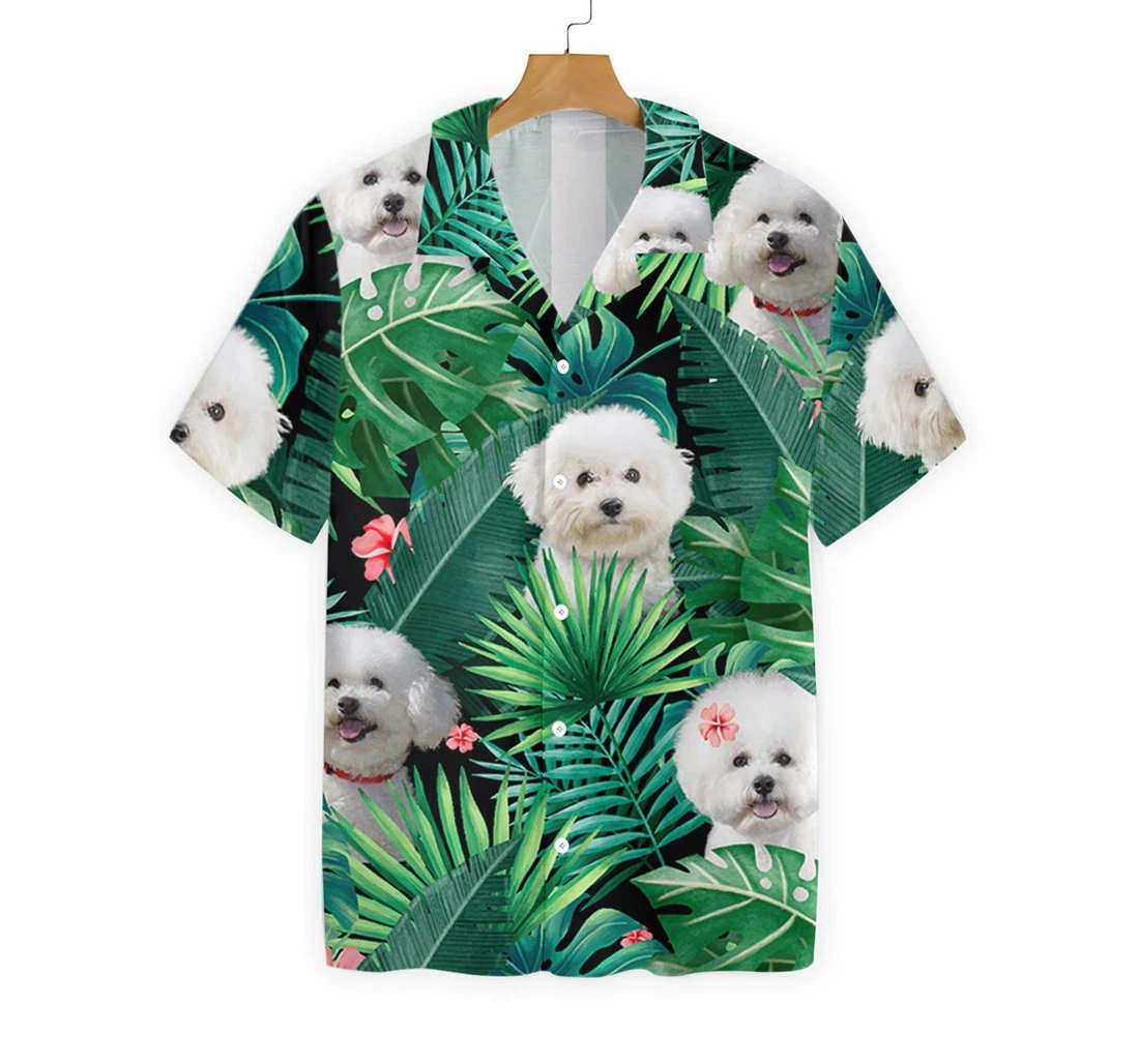 Bichon Frise Hawaiian Shirt, Button Up Aloha Shirt For Men, Women